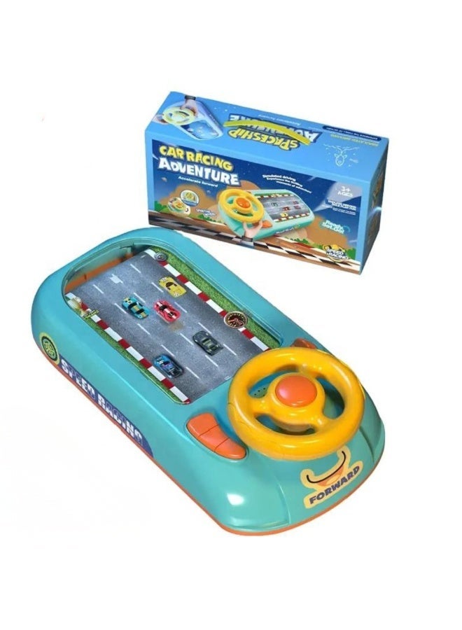 Twisoo Electric Kids Racing Spaceship Adventure Toy, Interactive Steering Wheel Driving Game with Lights Sound, Puzzle Car Racing Joystick Controller Educational Toy for Babies Toddlers - Image 1